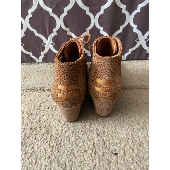 Womens's Size 6 Toms brown leopard spot wedge bootie - Picture 3 of 5